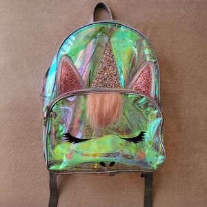 Omg Accessories Miss Gwen Unicorn Iridescent Transparent Large Backpack